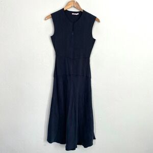 ADay Save the Date Dress Women Size XS Navy Blue Sleeveless Cupro Midi